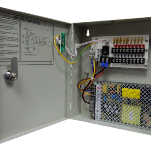 CCTV Power Supply 12VDC 10A 5 way, Fused with LED